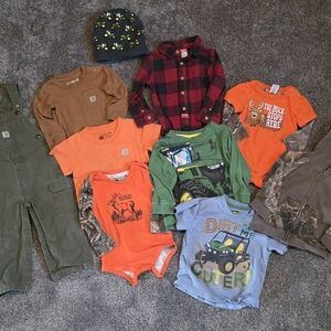 Baby/Toddler Carhartt,John Deere, wrangler, Bass pro lot size 12m-2T